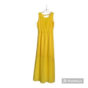 Charming Charlie Yellow Chiffon Maxi Dress
